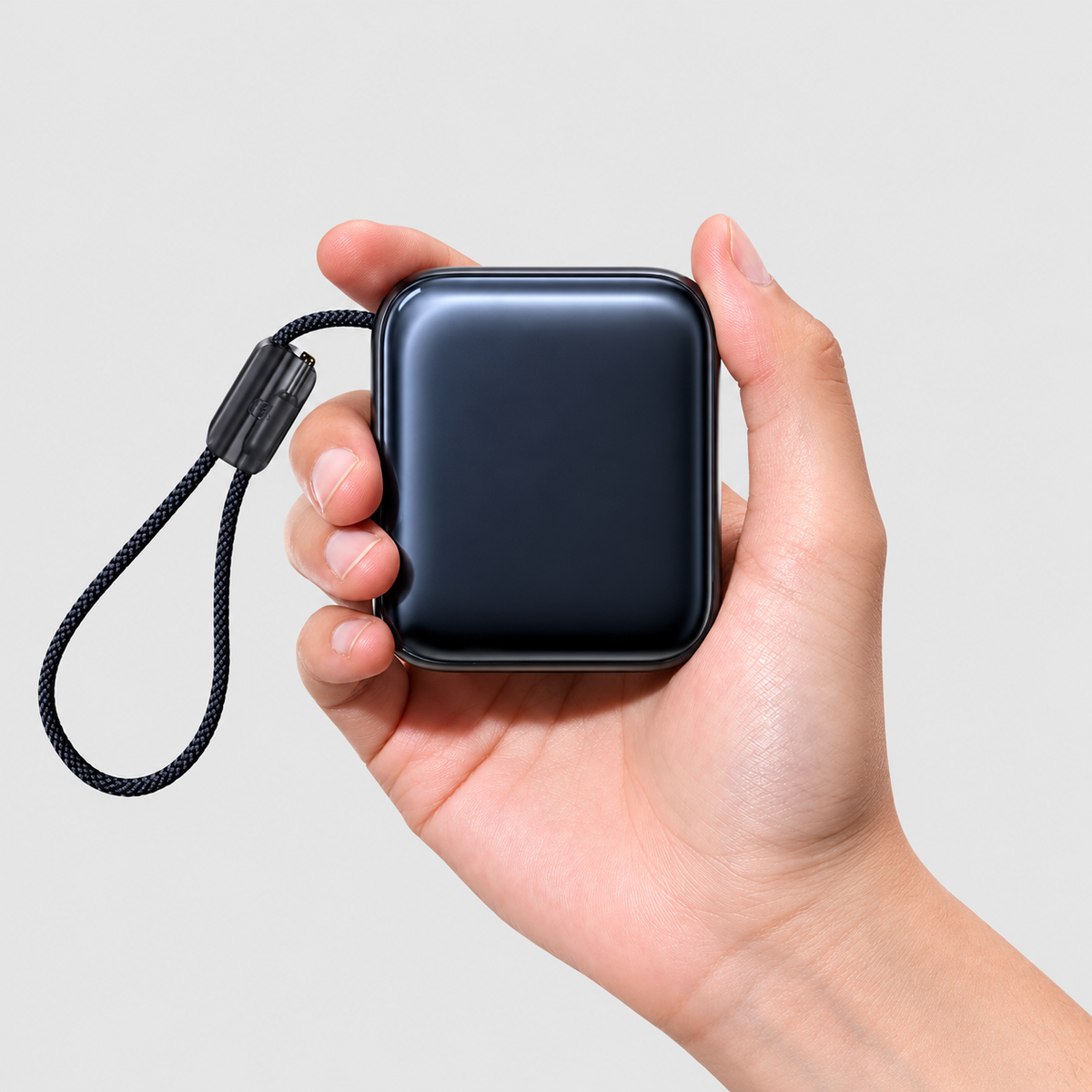 Ultra Mini 10000 Mah 45W Powerbank Su Integruotu Įkrovimo Laidu Mėlynas